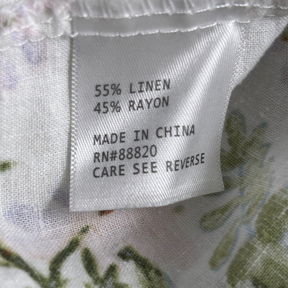 Jones And Co Linen Popover‎ Top Cream 1X - Picture 6 of 12